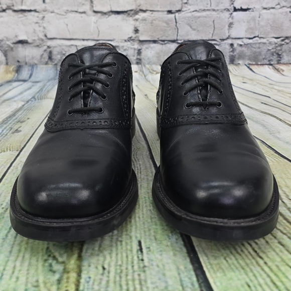 Johnston & Murphy Durst Saddle Oxford Shoes Men's 11 M Black Leather 20-1259 - Picture 4 of 9